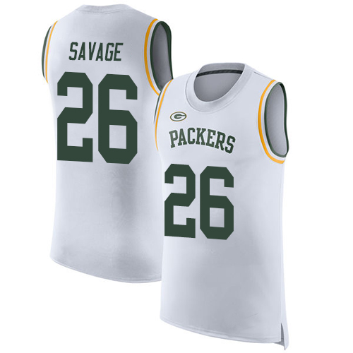 Green Bay Packers Limited White Men 26 Savage Darnell Jersey Nike NFL Rush Player Name And Number Tank Top